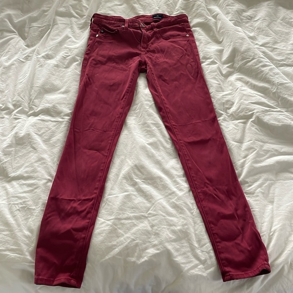 Ag Adriano Goldschmied Jeans Womens 25 The Legging Ankle Skinny Red - Picture 5 of 9